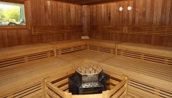 nach den Trainingseinheiten in die Sauna direkt an der Saale