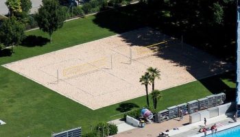 Beachvolleyballfelder im Fussball Trainingslager Lago Maggiore