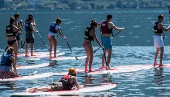 Alternativeinheit Stand Up Paddling im Fussball Trainingslager Lago Maggiore